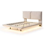 Letto flottante in velluto con luce sensore