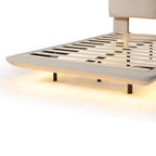 Letto flottante in velluto con luce sensore