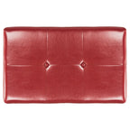 Tufted Bicast Leather Storage Bench with Hinged Lid and Wooden Legs