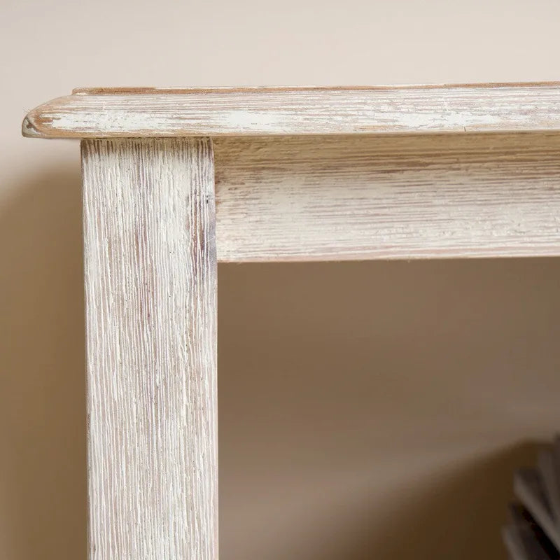 Rustic Acacia Wood Accent Console Table with Drawers and Shelf