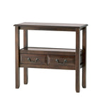 Rustic Acacia Wood Accent Console Table with Drawers and Shelf