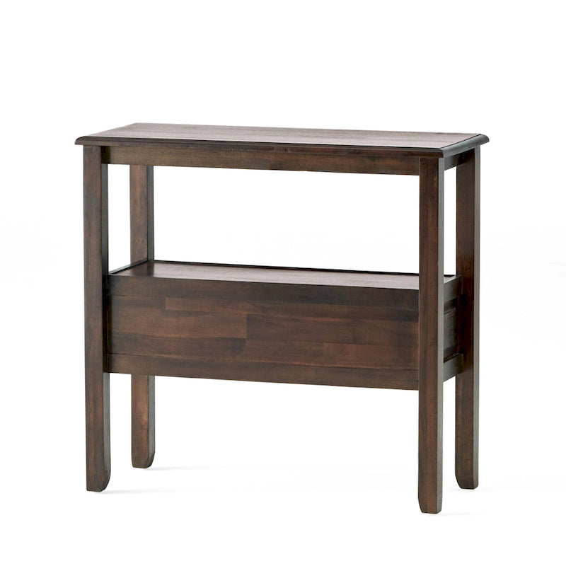 Rustic Acacia Wood Accent Console Table with Drawers and Shelf