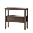 Rustic Acacia Wood Accent Console Table with Drawers and Shelf