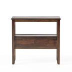 Rustic Acacia Wood Accent Console Table with Drawers and Shelf