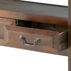 Rustic Acacia Wood Accent Console Table with Drawers and Shelf