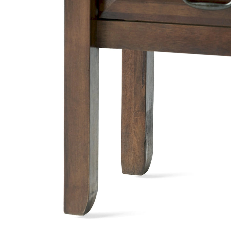 Rustic Acacia Wood Accent Console Table with Drawers and Shelf