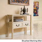 Rustic Acacia Wood Accent Console Table with Drawers and Shelf