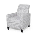 Contemporary Push Back Recliner Chair with Patterned Polyester Upholstery