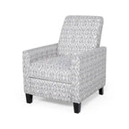 Contemporary Push Back Recliner Chair with Patterned Polyester Upholstery