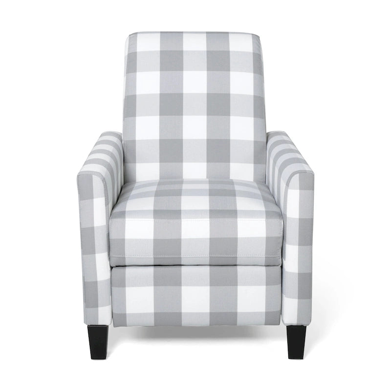Poltrona reclinabile moderna Push Back con rivestimento in poliestere fantasia