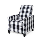 Contemporary Push Back Recliner Chair with Patterned Polyester Upholstery