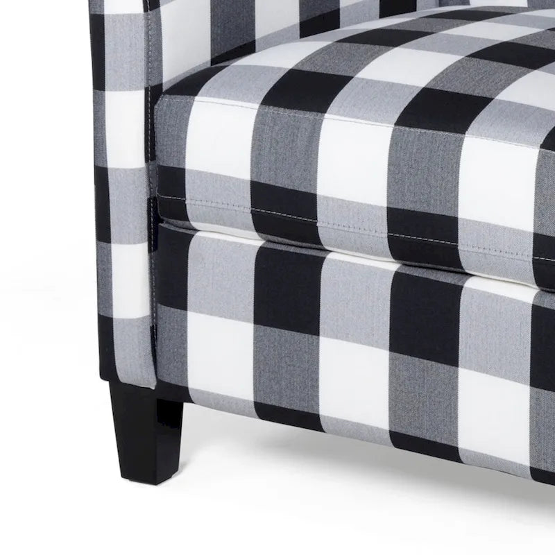 Contemporary Push Back Recliner Chair with Patterned Polyester Upholstery
