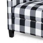 Contemporary Push Back Recliner Chair with Patterned Polyester Upholstery