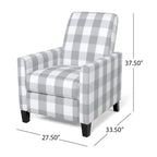Contemporary Push Back Recliner Chair with Patterned Polyester Upholstery