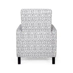 Contemporary Push Back Recliner Chair with Patterned Polyester Upholstery