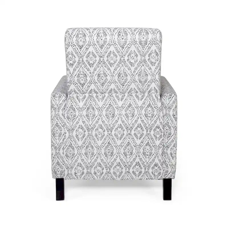 Contemporary Push Back Recliner Chair with Patterned Polyester Upholstery