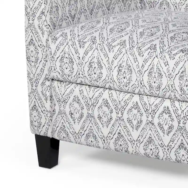 Contemporary Push Back Recliner Chair with Patterned Polyester Upholstery