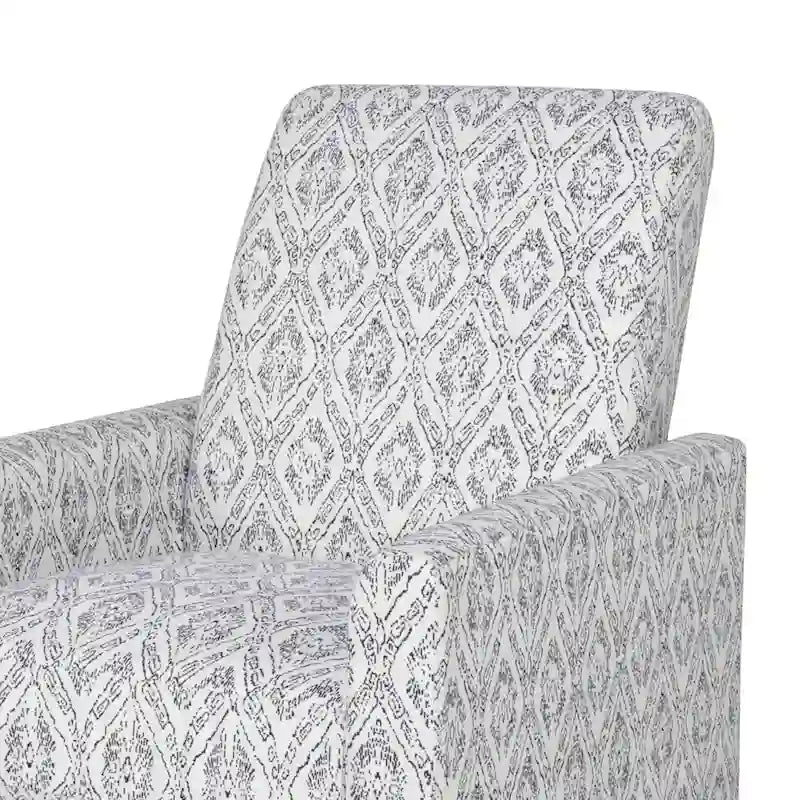 Contemporary Push Back Recliner Chair with Patterned Polyester Upholstery