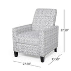 Contemporary Push Back Recliner Chair with Patterned Polyester Upholstery