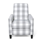 Contemporary Push Back Recliner Chair with Patterned Polyester Upholstery