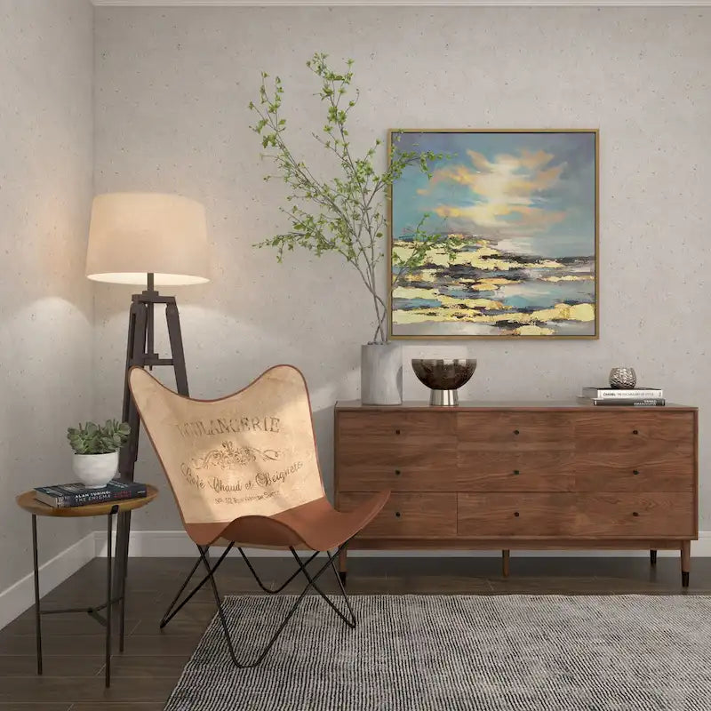 Sedia a farfalla artigianale in pelle bianca, grigia, marrone, marrone chiaro o marrone-beige con supporto nero