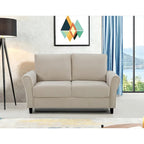 Plush Velvet Loveseat with Sloped Arms, Grey, Dark Blue, Ivory, Rose