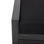 Acacia Wood Storage Bench with Cushion and Open Shelves X-Frame Dark Gray