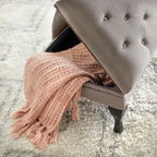 Velvet Button-Tufted Storage Chaise Lounge with Nailhead Trim