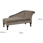 Velvet Button-Tufted Storage Chaise Lounge with Nailhead Trim