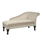 Velvet Button-Tufted Storage Chaise Lounge with Nailhead Trim