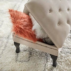 Velvet Button-Tufted Storage Chaise Lounge with Nailhead Trim