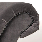 Velvet Button-Tufted Storage Chaise Lounge with Nailhead Trim