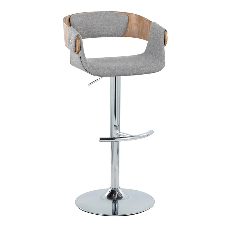 Adjustable Bar Stool with Rounded T Footrest (Set of 2)