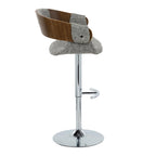 Adjustable Bar Stool with Rounded T Footrest (Set of 2)