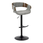 Adjustable Bar Stool with Rounded T Footrest (Set of 2)