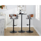 Adjustable Bar Stool with Rounded T Footrest (Set of 2)