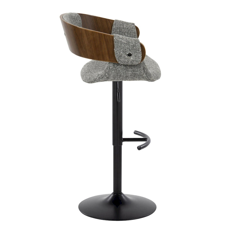 Adjustable Bar Stool with Rounded T Footrest (Set of 2)
