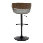 Adjustable Bar Stool with Rounded T Footrest (Set of 2)