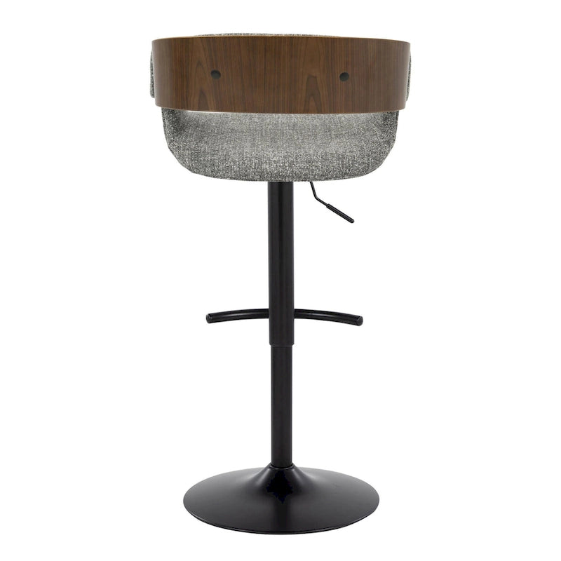 Adjustable Bar Stool with Rounded T Footrest (Set of 2)