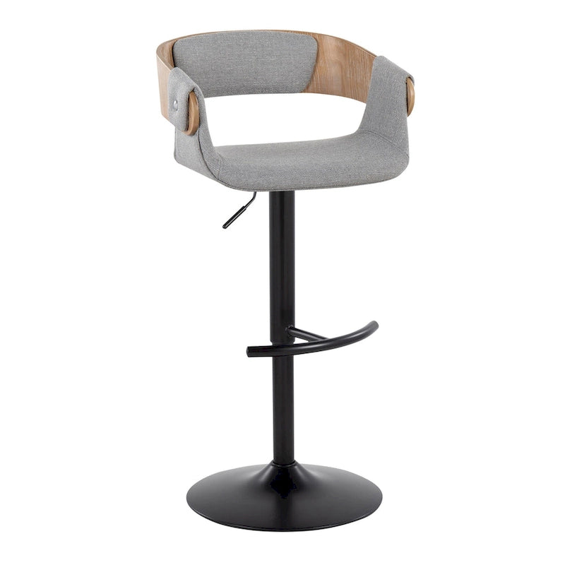 Adjustable Bar Stool with Rounded T Footrest (Set of 2)