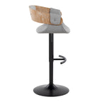 Adjustable Bar Stool with Rounded T Footrest (Set of 2)
