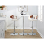 Adjustable Bar Stool with Rounded T Footrest (Set of 2)