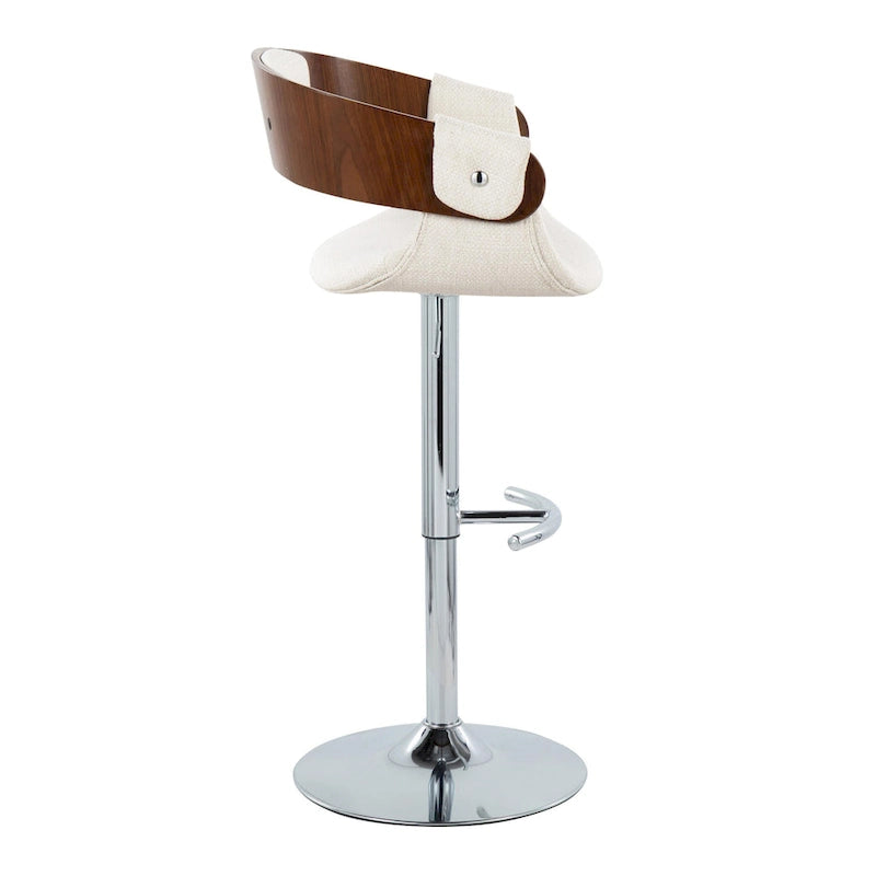 Adjustable Bar Stool with Rounded T Footrest (Set of 2)