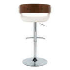 Adjustable Bar Stool with Rounded T Footrest (Set of 2)