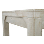 Whitewash Farmhouse Rectangular End Table with Lower Shelf White Wood