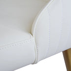 Modern Cream White Faux Leather Dining Chairs (set of 2) - N/A