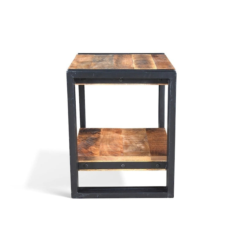Handmade Reclaimed Wood End Table (India) - 24 x 16 x 20