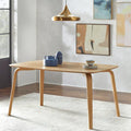 Mid-Century Modern Rectangular Dining Table Light Oak Bentwood Legs