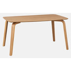 Mid-Century Modern Rectangular Dining Table Light Oak Bentwood Legs