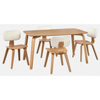 Mid-Century Modern Rectangular Dining Table Light Oak Bentwood Legs